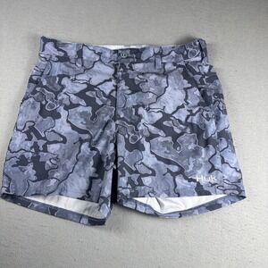 Huk Fishing Shorts Camo Performance Mens Size L Black